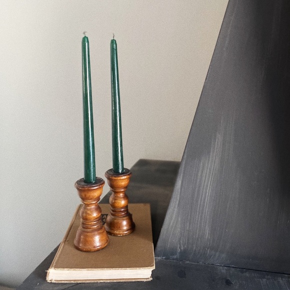 Vintage Wood Candle Holders - Picture 2 of 4